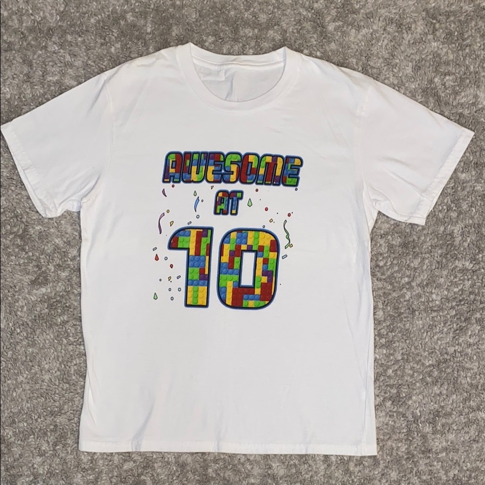 Kids "Awesome at 10" Tee- youth medium